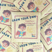 Load image into Gallery viewer, Superhero Seed Growing Kit for Kids - Fun and Educational Party Favours (UK)