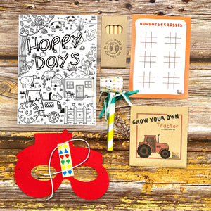 Filled Red Tractor Party Bags for Ages 3 to 8