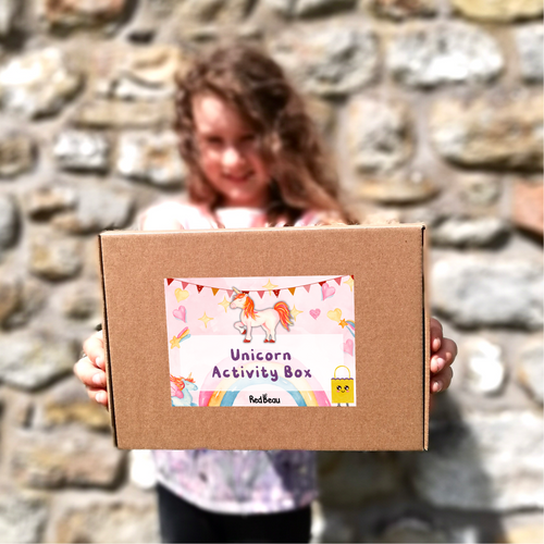 Personalised Unicorn Activity Box for Kids (Ages 3-10) - Plastic Free Crafts & Games