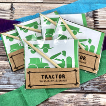 Load image into Gallery viewer, Blue Tractor Scratch Art Kit - Eco-Friendly Party Favour for Kids