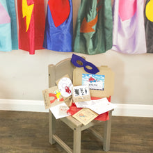 Load image into Gallery viewer, Superhero kids birthday set for boys and girls. No plastic tat.