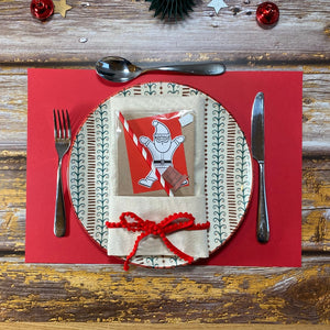 Flying santa eco kids craft kit, unique with compostable packaging and perfect for the christmas table instead of a cracker