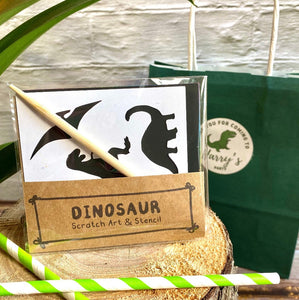 Eco friendly dinosaur party pack packaged in compostable packaging