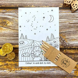 Stargazing dot to dot colouring sheet for children