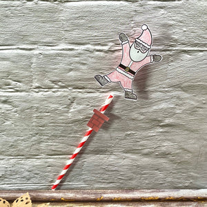 santa flying out of the chimney kids christmas craft 