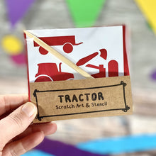 Load image into Gallery viewer, Green Tractor Scratch Art Kit - Eco-Friendly Party Favour for Kids