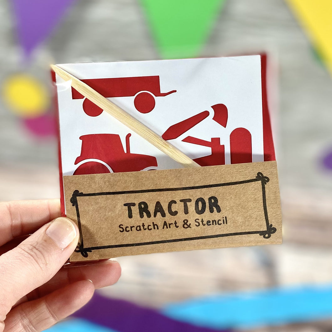 Tractor scratch art pack