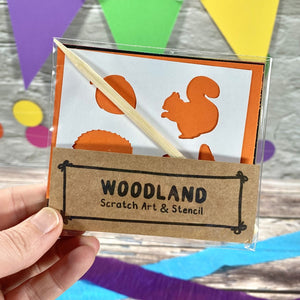 woodland themed paper party bag favours